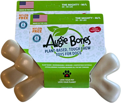 2-Pack Non-Toxic Dog Toys - Sustainable Roasted Peanut Butter Flavored Dog Chew
