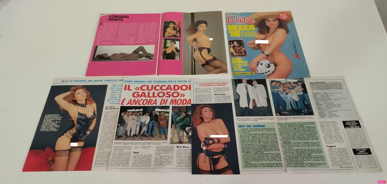 LOREDANA ROMITO hot 1986_fotoservizi_articoli di giornale_8 pagine __clippings