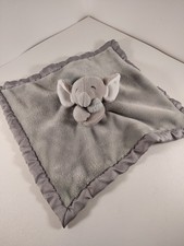Carters Gray Elephant Plush Satin Lovey Baby Security Blanket Stuffed Toy