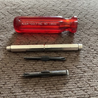 Vintage Klein Tools No. 19500 Four in one screwdriver 4-in-1