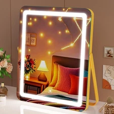 Vanity Mirror with Lights, 14" Light Up Makeup Mirror, LED Makeup Mirror with...