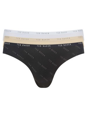 Ted Baker Mila Embossed Damen Slips - 3er Pack Weiß, Schwarz & Irish Cream