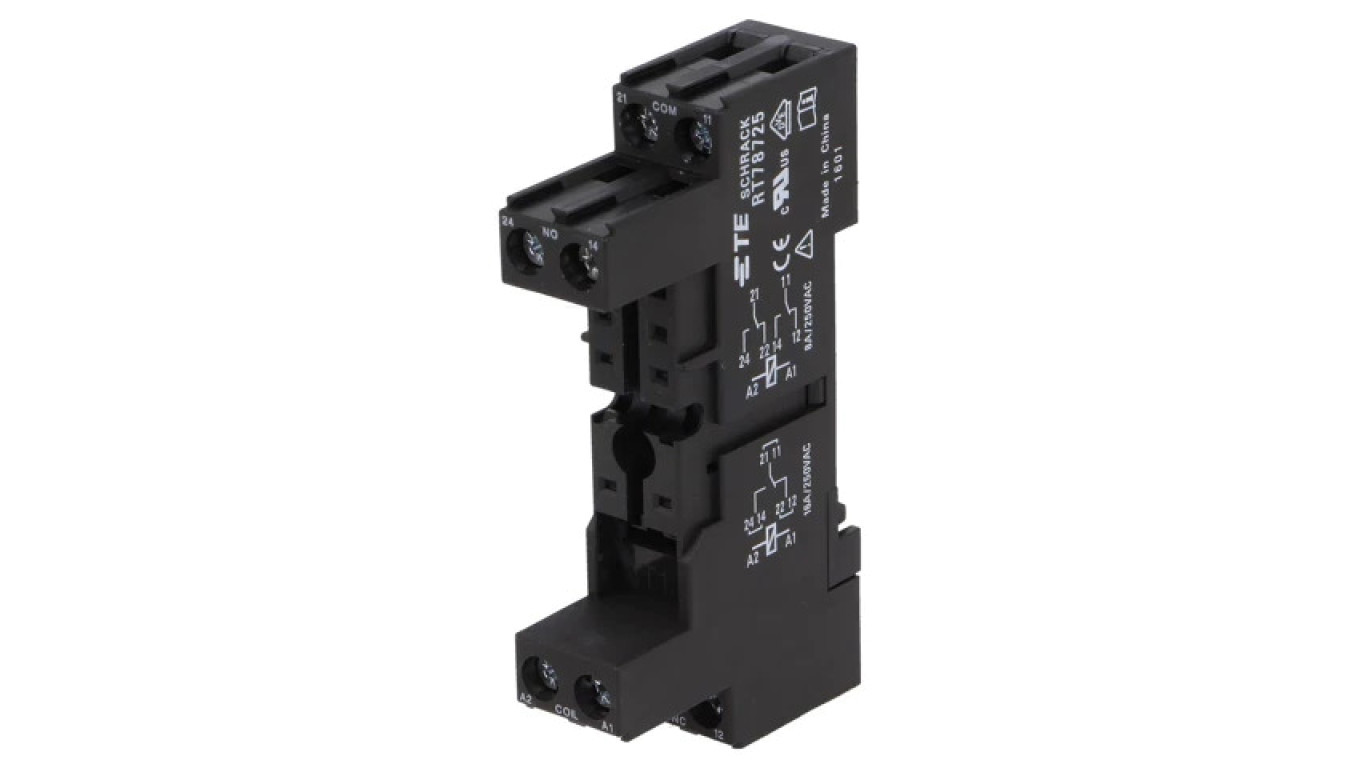 RT78725 Socket PIN: 8 16A 250VAC H: 77mm W: 15.8mm for DIN rail /T2UK
