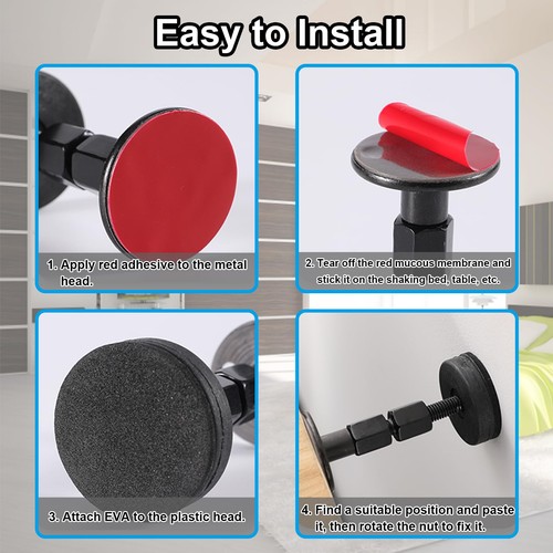 4PCS Bed Frame Anti-Shake Tool,Black Adjustable Threaded Headboard Stoppers,Prev - Bild 5 von 7