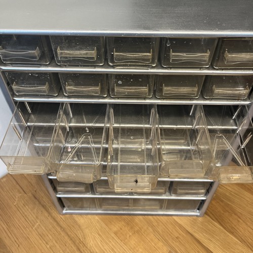 Vintage RAACO Corp Silver Metal Storage Cabinet Small Parts Organizer 35 Drawer - Picture 11 of 13