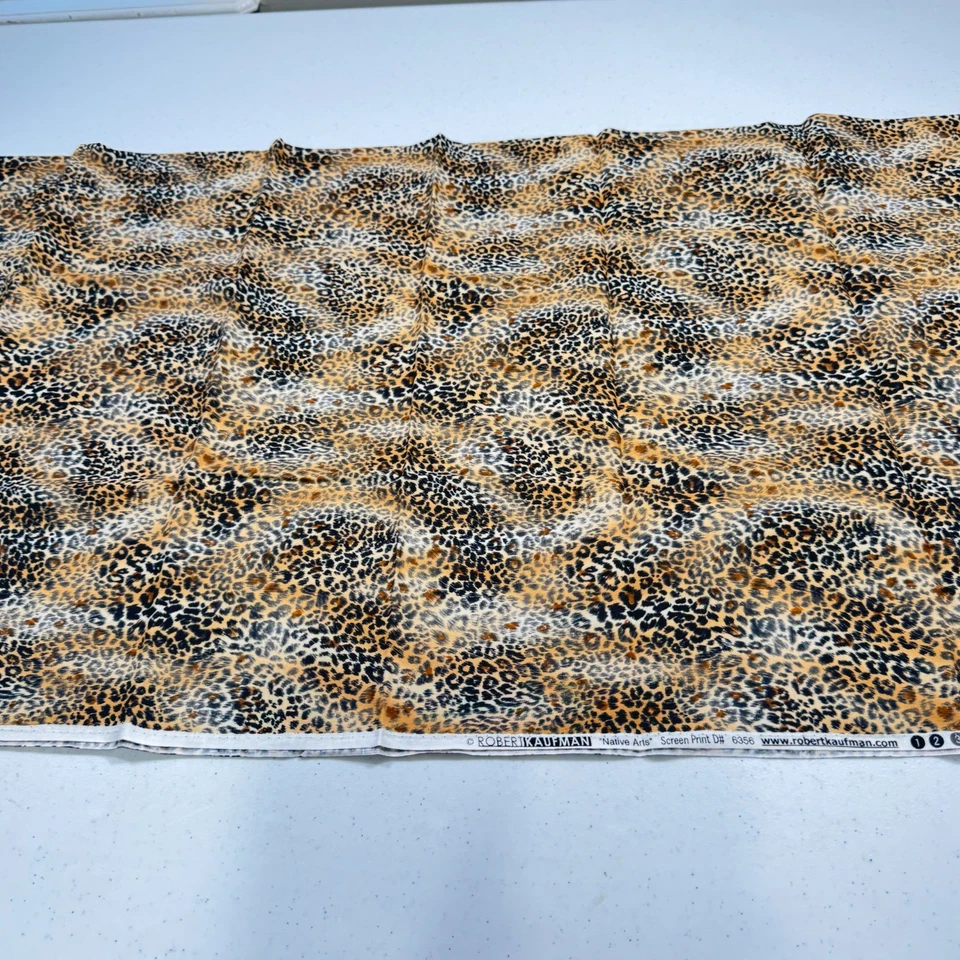 robert kaufman quilting cotton fabric animal print native arts 43x38 1 yard 6356 - Image 2 of 4