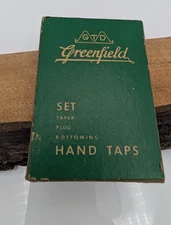 Vintage GTD Greenfield Box of 3 Hand Taps 1/4-32NS Carbon Steel Excellent USA