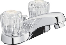 Two-Handle Bathroom Sink Faucet, Chrome, Acrylic Handles 1.2 GPM Flow, 3-Hole,