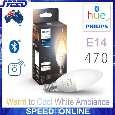 PHILIPS Hue White Ambiance 5.2W 470lm E14 Candle Bulb - Bluetooth & WiFi App