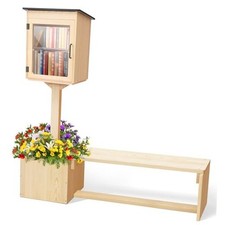 Wooden Little Library Box Outdoor Free Library, Double Outdoor Box with