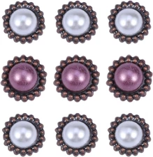 20Pcs Paper Fasteners, Vintage round Pearl Brads, Metal Paper Fasteners for DIY