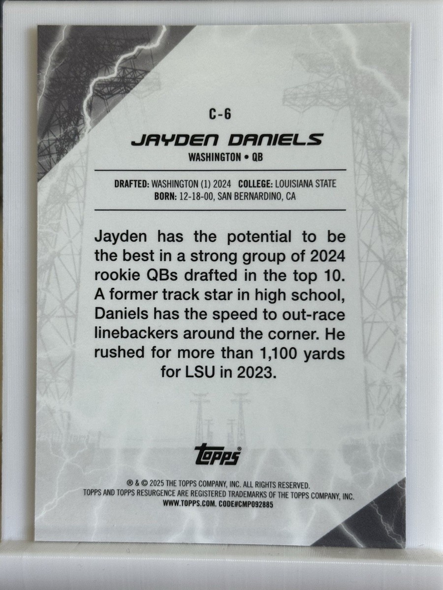 2024 Topps Resurgence #C-6 Jayden Daniels Conductors Rookie Insert