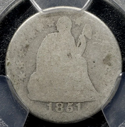 1851 - Liberty Seated Dime - 10c - PCGS FR02 - Low Ball!