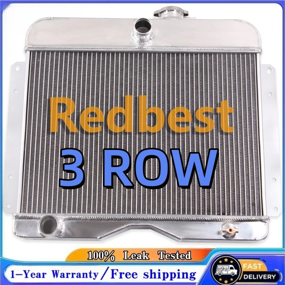 3Row Alu Radiator For Jeep 1949-1958 Willys /1956 JEEP 475 CJ Truck 3.7L MT#4964 Foto 2 de 4