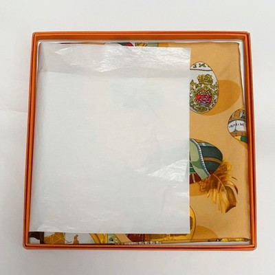 HERMES Carre 90 Silk 100% Scarf COUVEE D HERMES Brown Yellow | eBay