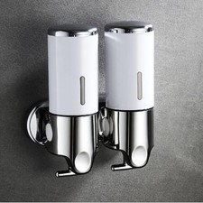 Shampoo, Soap, Conditioner Dispenser for Hotels, Restaurants Wall Mount 2 Heads