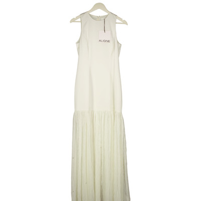 Aligne Maxikleid weiß Zane transparenter Rock UK 10