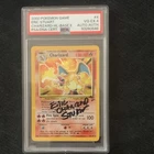 Charizard 004/130 Base Set 2 Holo Rare PSA 4 Autographed Eric Stuart