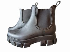 Jeffrey Campbell Women's Cloudy Waterproof Chelsea Rain Boot Size 10M Black