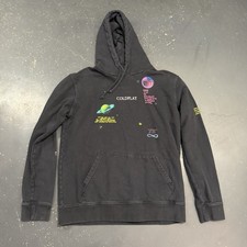 RARA Felpa con Cappuccio Coldplay Uomo Grande Nera Musica delle Sfere World Tour USA