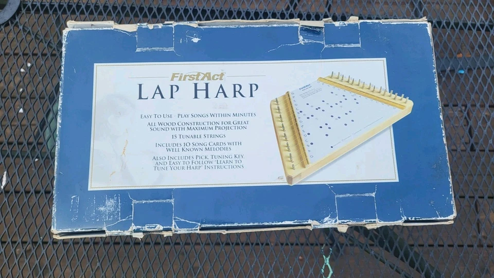 Instrumento musical de madera Dulcimer de arpa de regazo de primer acto de 15" con 10 hojas de canciones Foto 2 de 4