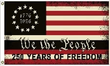 3X5 WE THE PEOPLE 1776-2026 250 YEARS OF FREEDOM FLAG BANNER 100D W/ GROMMETS