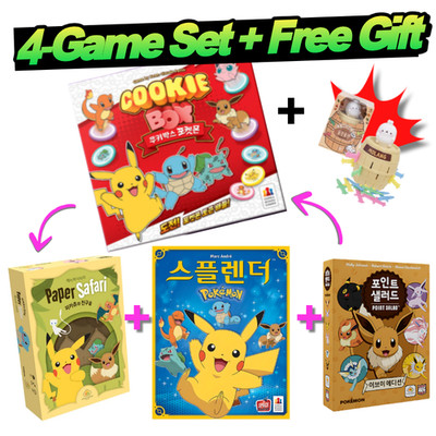 Pokemon Splendor & Point Salad Korean 4-Game Set + Cookie Box + Free Molang