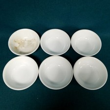 Set of 6 Vtg Corelle Plain White 6 1/8" Soup Cereal Bowls