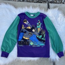 Boys Vintage 1994 DC Comics Batman Vs The Riddler Pajama Top Size 10