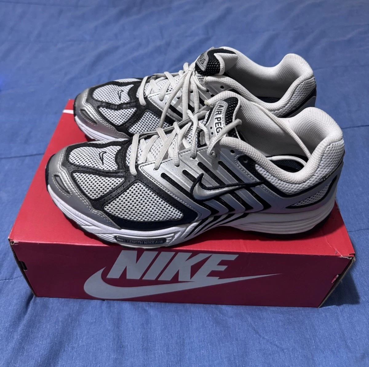 Nike Air Pegasus 2005 2K5 Metallic Silver Black Size 10