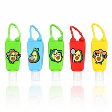 5-Pack Cartoon Hand Sanitizer Holder, 30ml Travel Size Refillable Bottles wit...