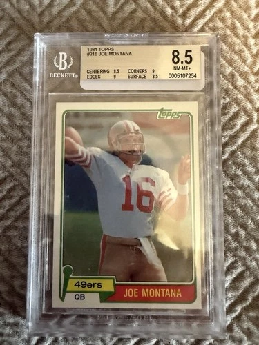 1981 Topps Joe Montana RC #216 True BGS 8.5 All Subs Looks Nicer! 2 Subgrades Of