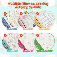 Magic Grooved Writing Practice for Kids,Reusable Grooved Handwriting Workbook...