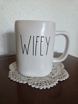 Rae Dunn White WIFEY Mug Artisan Collection Magenta Large Coffee Tea Cup Decor