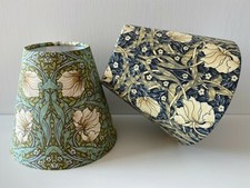 William Morris Candle Clip Lampshade Pimpernel Blue or Green Fabric
