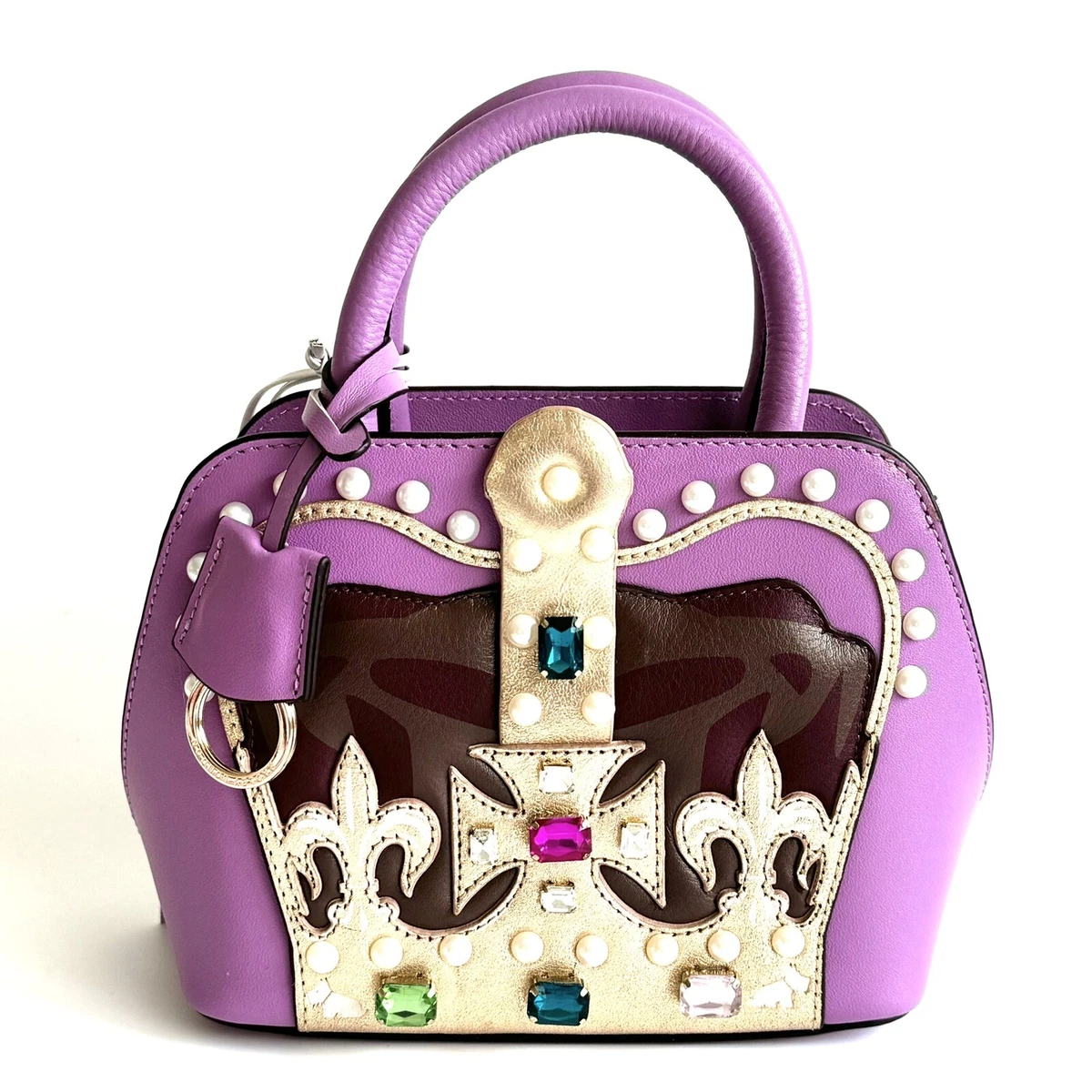 RADLEY The Anniversary Minis Crown Purple Leather Zip Top Multiway Grab Bag NEW
