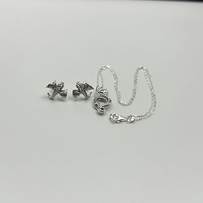 dragon halskette und ohrstecker jewellery necklace stud pandora game of thrones