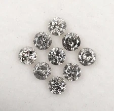 Salt Pepper Diamond Natural Diamond 10 Pc 1.5MM Round Brilliantcut Diamond
