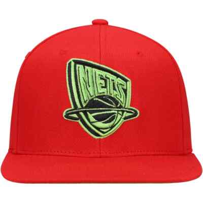 Brooklyn Nets Mitchell & Ness Hat Reverse Grinch Team Snapback Red Cap NWT