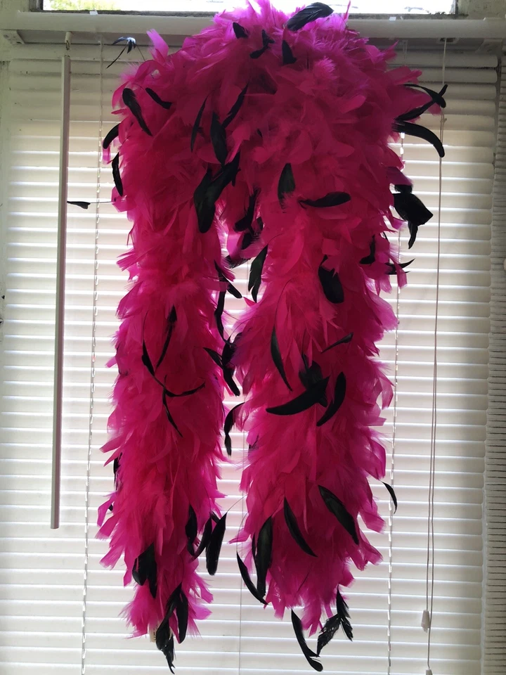 Boa Bright Fucsia/Plumas Negras Nuevo con Etiquetas Foto 2 de 4
