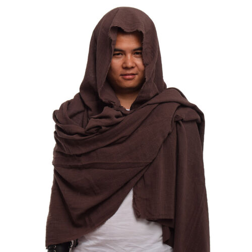 Medieval Mens Shawl Shaman Elven Ranger Shawl Cowl Wizard Renaissance Sash - Picture 6 of 33