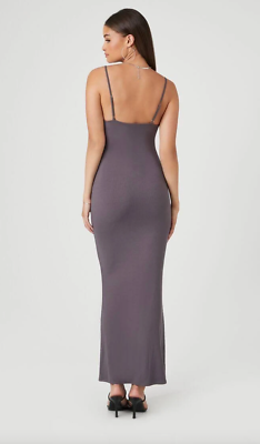 POPULAR 21 ~ New! NWT S ~ Charcoal Grey Bodycon Stretch Cami Maxi Long Dress  a91 | eBay