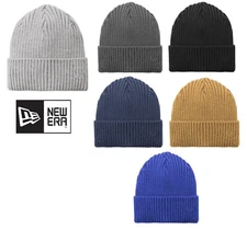 NEW ERA THICK RIB KNIT CLASSIC BEANIE, WARMTH, CUFF w/ EMBLEM, OSFM