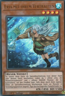 yugioh 1x Eria mit ihrem Vertrauten SDCH-DE038 ULTRA RARE V2 1AUFLAGE DEUTSCH