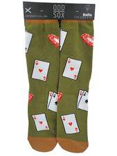 Calcetines Odd Sox Casino Crew, Zapato para Hombre 6-13, Cartas, Poker, Blackjack, Regalo S12 M