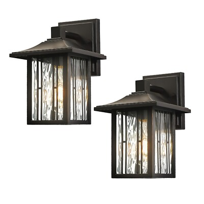 #ad Modern Outdoor Wall Lights Porch Lights with GFCI Outlet Waterproof 1 2 Pack $72.99