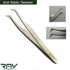 Anti Static Tweezers Maintenance Repair Stainless Steel Tweezer Curved L Type