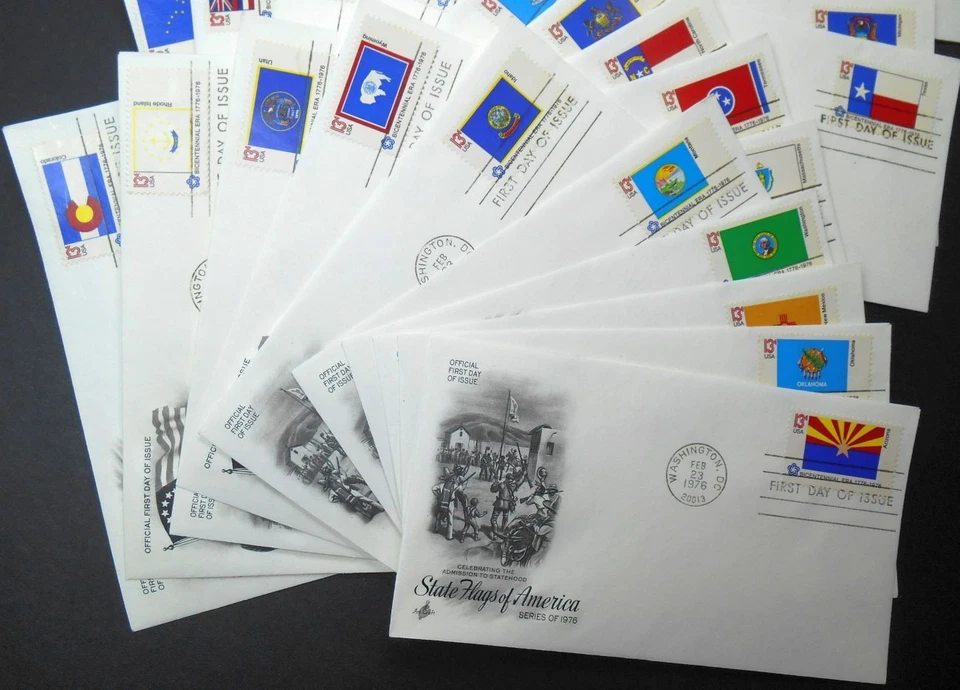1976 State Flags set 50 covers Sc 1633-1682 FDCs with Artcraft DC cancels - Image 4 of 4