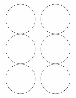 6 SHEETS 3-1/3 ROUND CIRCLE BLANK WHITE MATTE STICKERS LABELS~8-1/2"X11 ...