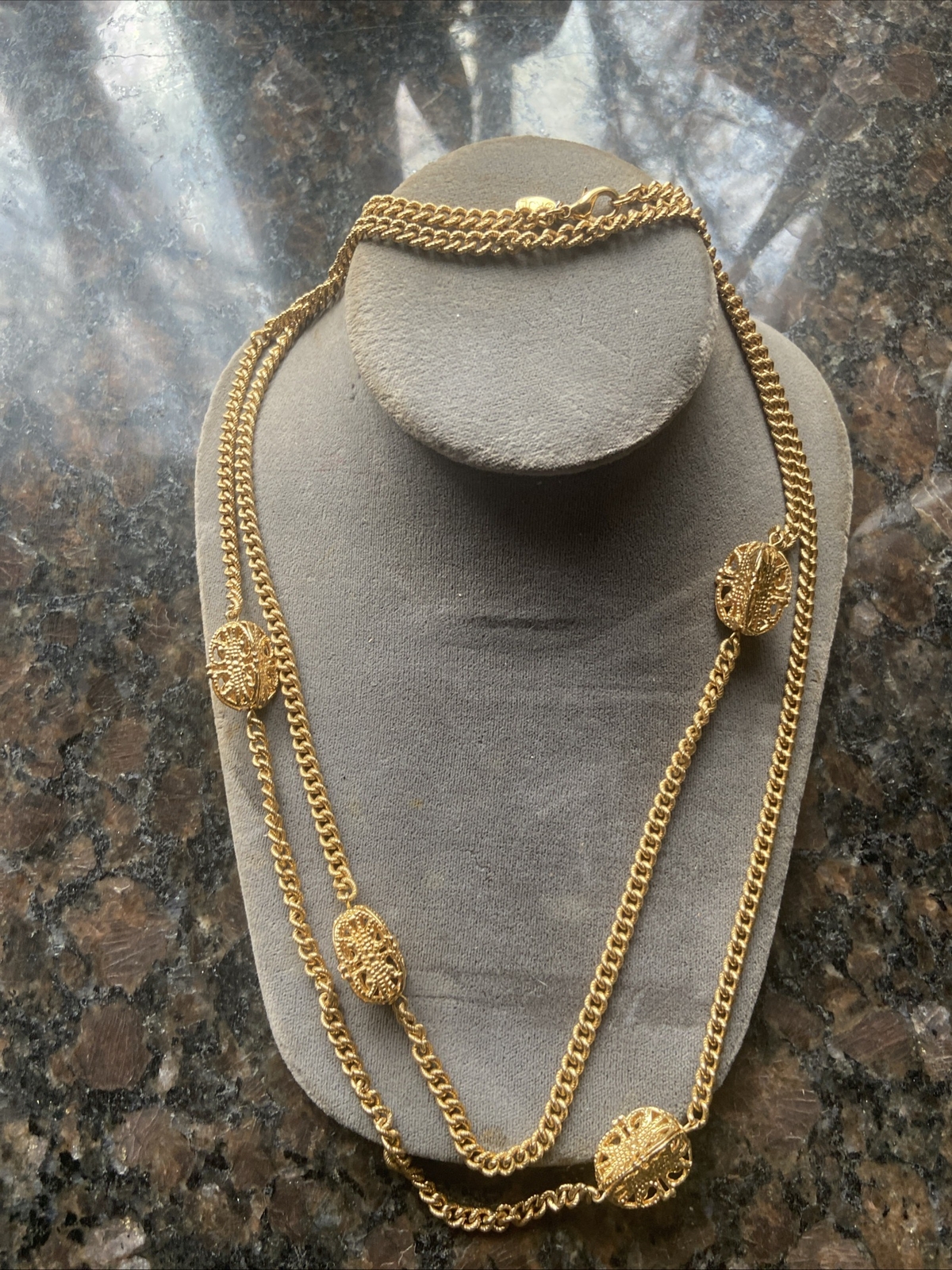 Vtg KJL Kenneth Jay Lane Bright Gold Rope Chain N… - image 2